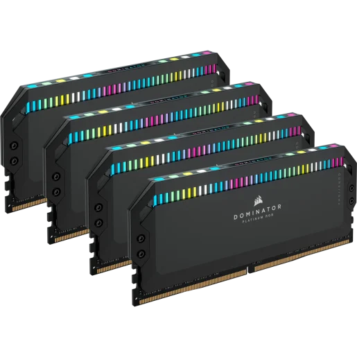 CORSAIR DOMINATOR® PLATINUM RGB 64GB (4x16GB) DDR5 DRAM 6200MT/s CL32 Memory Kit - Black