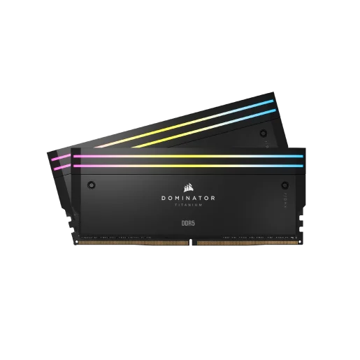 CORSAIR DOMINATOR® TITANIUM RGB 64GB (2x32GB) DDR5 DRAM 6600MT/s CL32 Intel XMP Memory Kit - Black