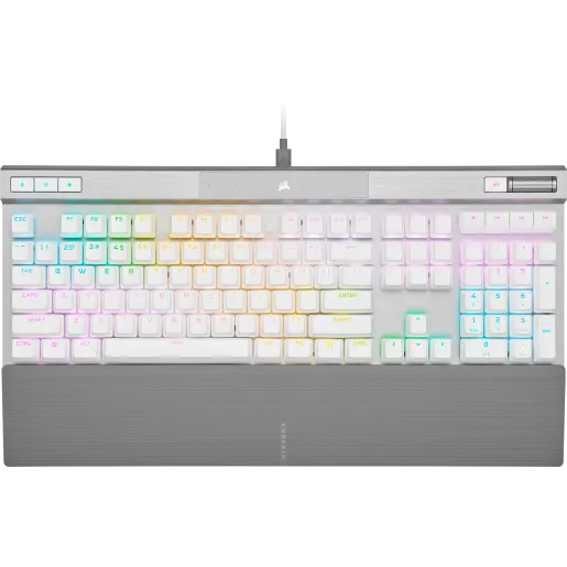 CORSAIR K70 PRO RGB Optical-Mechanical Gaming Keyboard with PBT DOUBLE SHOT PRO Keycaps - White