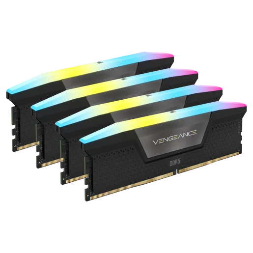 CORSAIR VENGEANCE® RGB 192GB (4x48GB) DDR5 DRAM 5200MT/s CL38 Memory Kit - Black