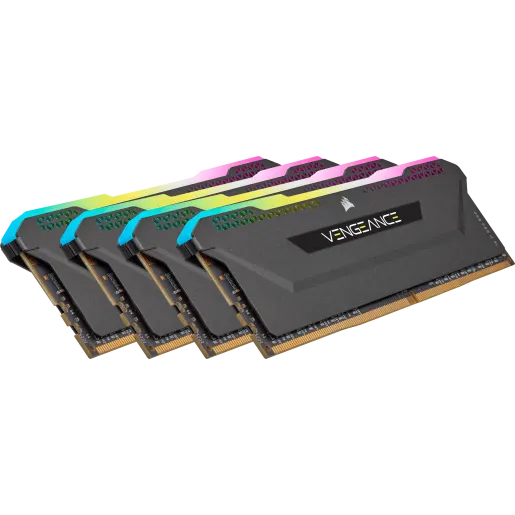 CORSAIR VENGEANCE RGB PRO SL 128GB (4x32GB) DDR4 DRAM 3200MHz C16 Memory Kit – Black