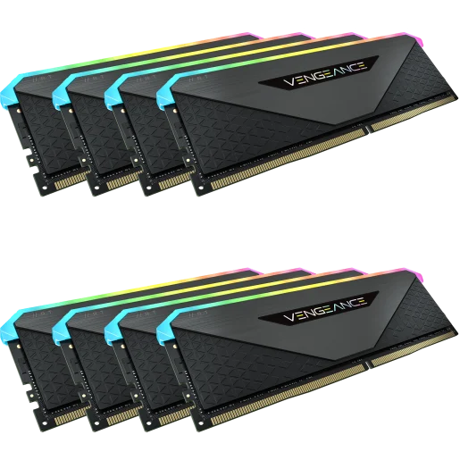 CORSAIR VENGEANCE® RGB RT 256GB (8 x 32GB) DDR4 DRAM 3200MHz C16 Memory Kit – Black
