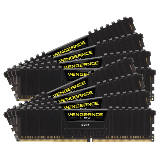 CORSAIR VENGEANCE® LPX 128GB (8 x 16GB) DDR4 DRAM 2666MHz C16 Memory Kit - Black