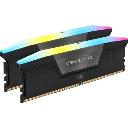 CORSAIR VENGEANCE® RGB 96GB (2x48GB) DDR5 DRAM 6600MT/s CL32 Memory Kit - Black