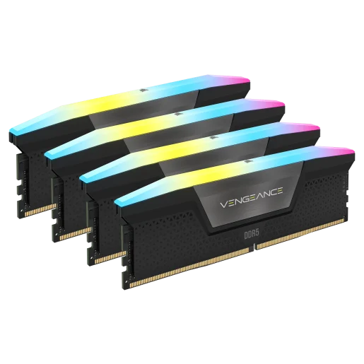 CORSAIR VENGEANCE® RGB 128GB (4x32GB) DDR5 DRAM 5600MT/s CL40 Memory Kit - Black