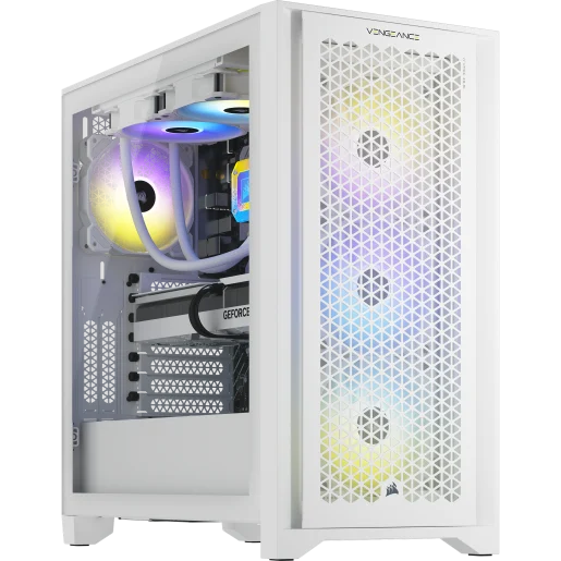 CORSAIR VENGEANCE FROST EDITION i7500 Gaming PC: Intel Core i7-14700K, NVIDIA RTX 4070Ti, 32GB DDR5 6000MT/s Memory, 1TB NVMe SSD