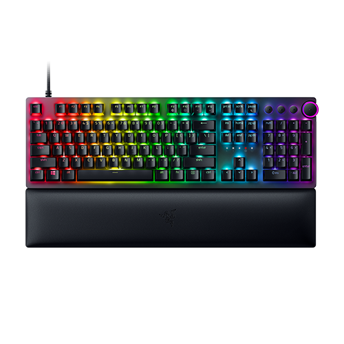 Razer Huntsman V2 - Optical Gaming Keyboard with Near-zero Input Latency - Doubleshot PBT Keycaps - Sound Dampening Foam - Clicky Purple Switch - US Layout