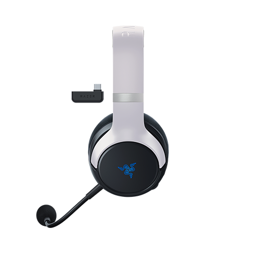 Razer Kaira Pro for Playstation - Wireless Gaming Headset for PS5 Razer HyperSense - Razer TriForce Titanium 50mm Drivers - Detachable Razer HyperClear Supercardioid Mic - White
