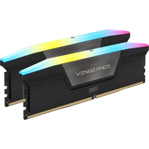 CORSAIR VENGEANCE® RGB 96GB (2x48GB) DDR5 DRAM 5200MT/s CL38 Memory Kit - Black